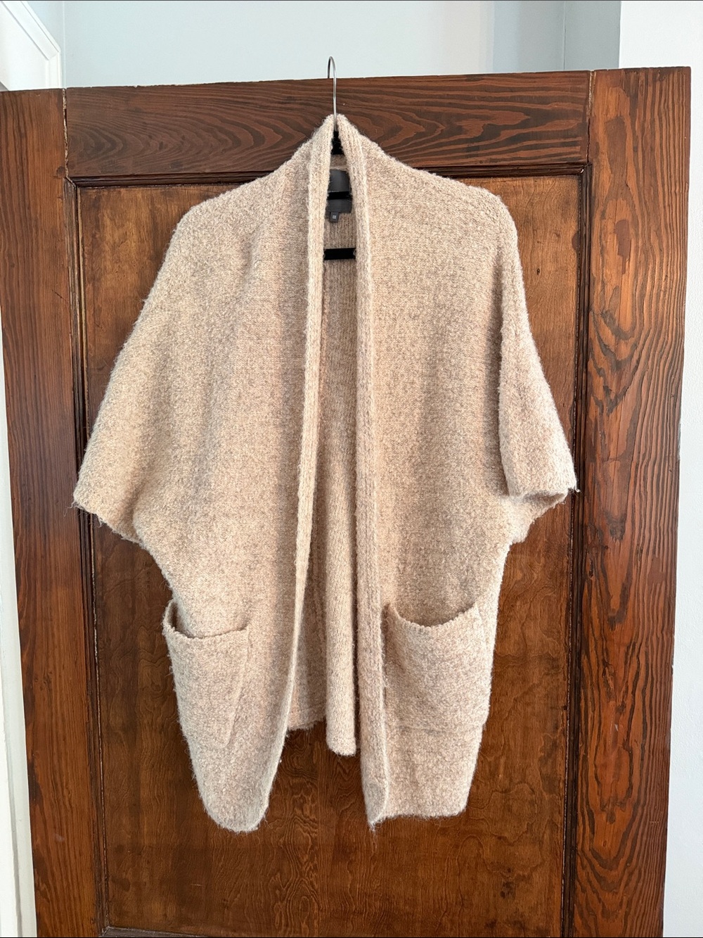 Anthropologie Cozy Open-Front Pocket Shrug - Beige